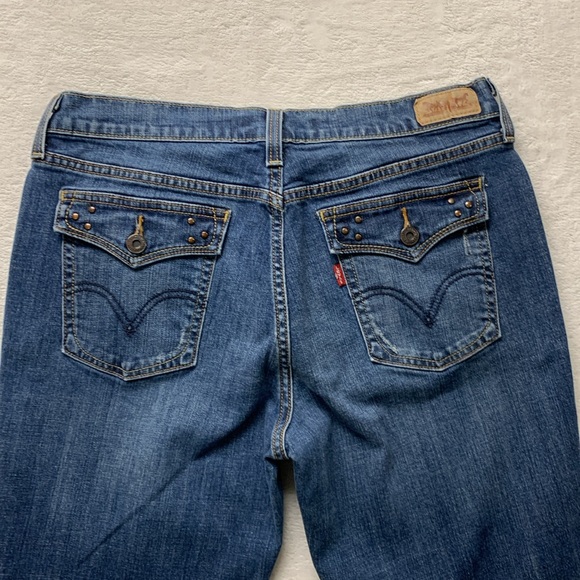 Levi's 515 Bootcut Studded Flap Pocket distressed Denim Jeans 12M 31 X 32 - Picture 2 of 15
